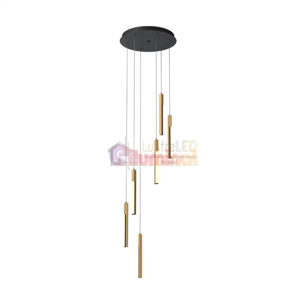 Lustra LED Suspendata ELIOT Lemn Design Echivalent 300W lustreled.ro