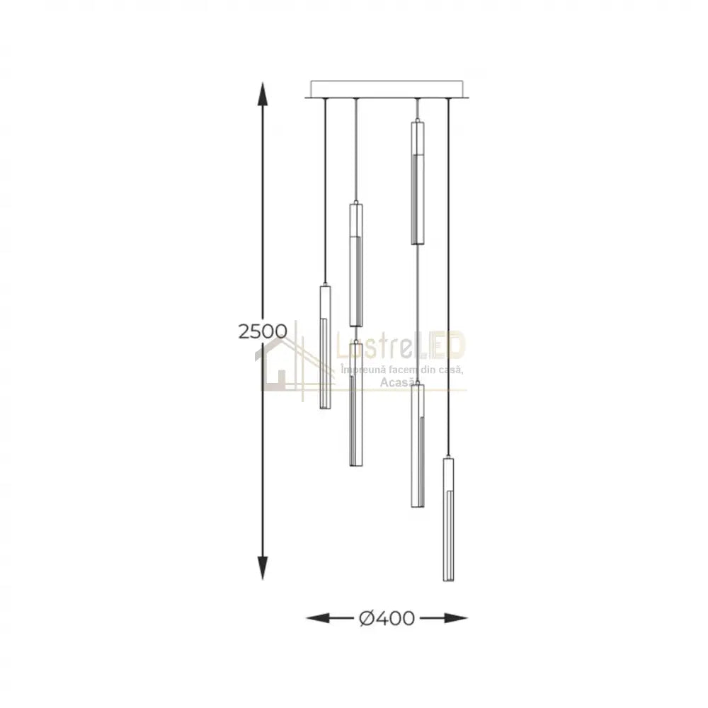 Lustra LED Suspendata ELIOT Lemn Design Echivalent 300W lustreled.ro