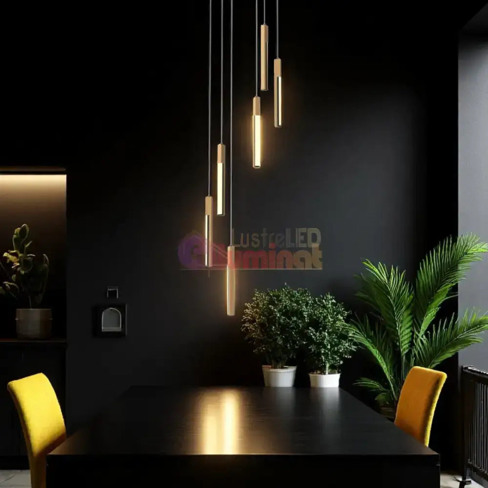 Lustra LED Suspendata ELIOT Lemn Design Echivalent 300W lustreled.ro