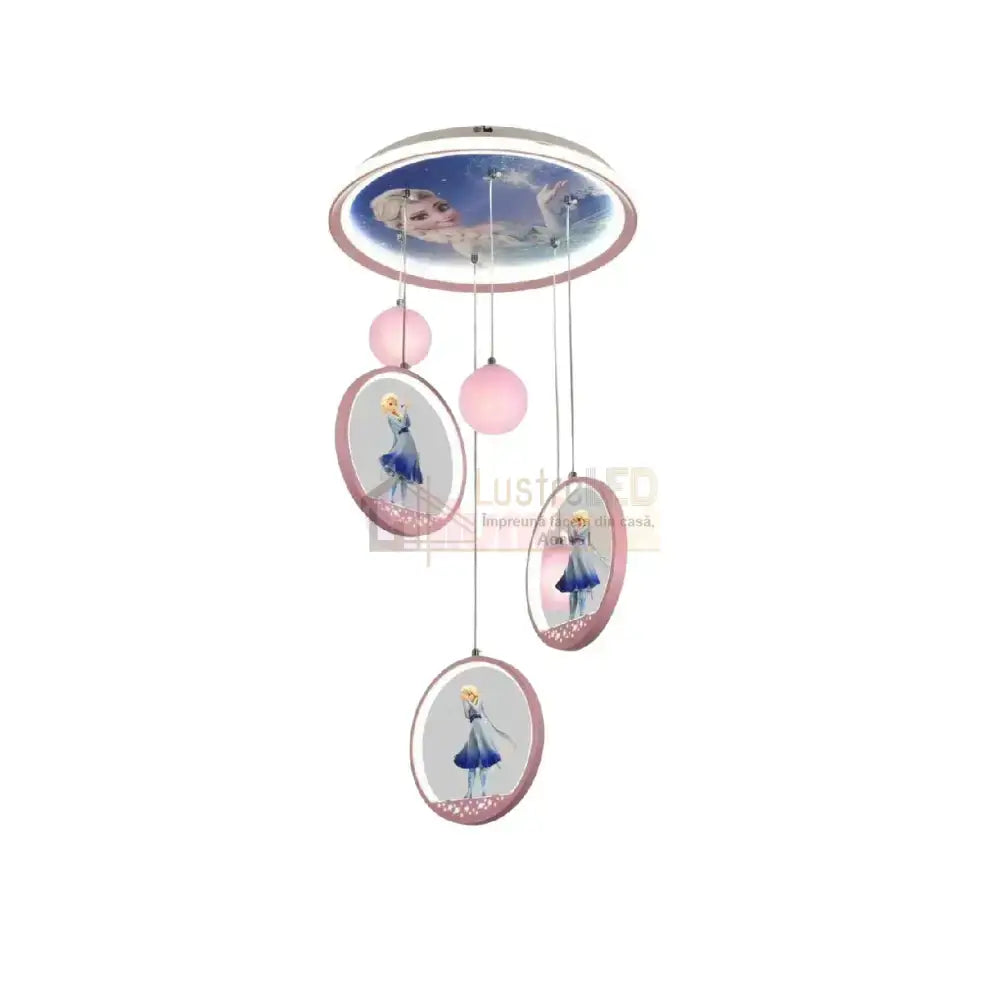Lustra LED Suspendata ELSA Echivalent 400W Telecomanda ROZ / KIDS Lighting Fixtures