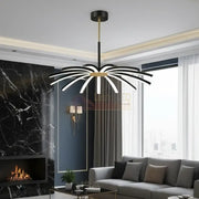 Lustra LED Eteris Cu Telecomanda Wifi 2.4G 3 Culori Black&Gold NEGRU + AURIU / SUSPENDATE / 68CM Chandeliers