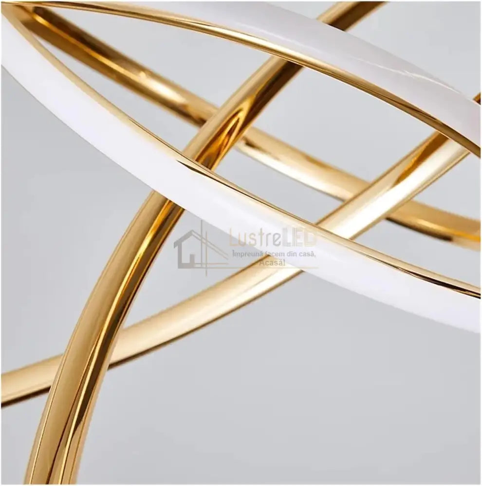 Lustra Led Suspendata Eternity Gold Echivalent 800W Telecomanda Lighting Fixtures