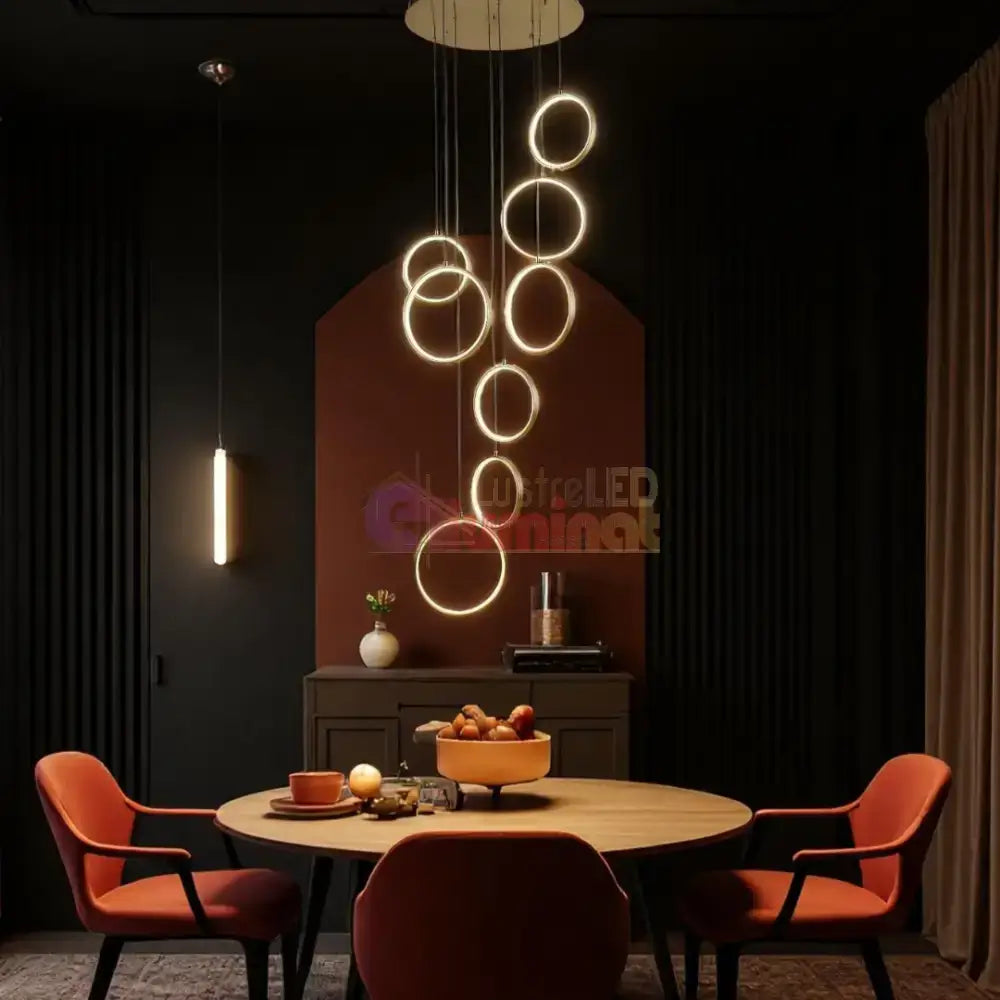 Lustra LED Suspendata GOLD Lightman lustreled.ro