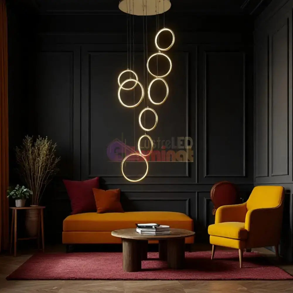 Lustra LED Suspendata GOLD Lightman lustreled.ro