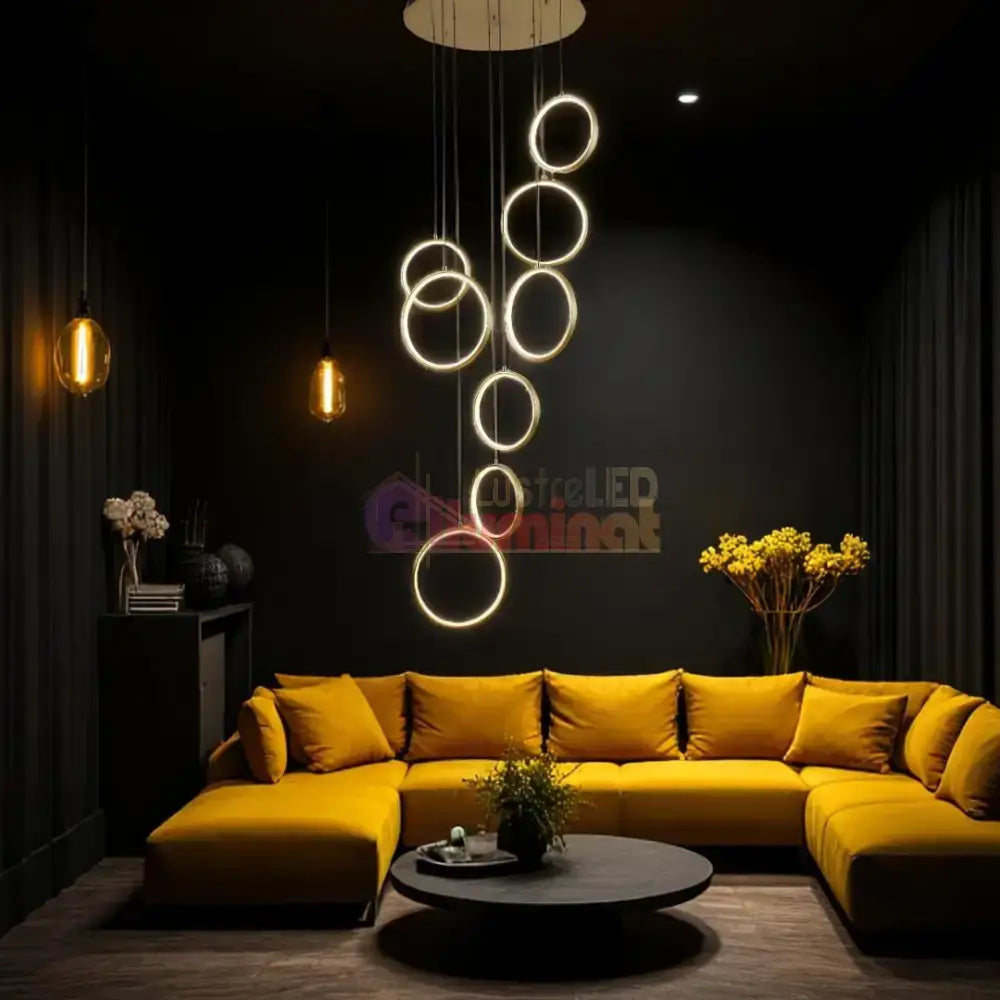 Lustra LED Suspendata GOLD Lightman lustreled.ro