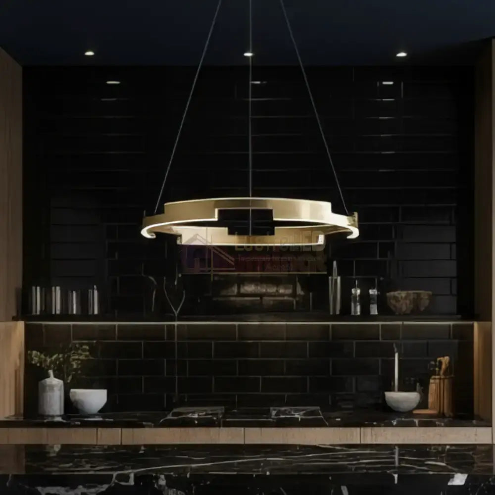 Lustra LED Orbis Cu Telecomanda Wifi 2.4G Gold 3 Culori AURIE / SUSPENDATE / 60CM Lighting Fixtures