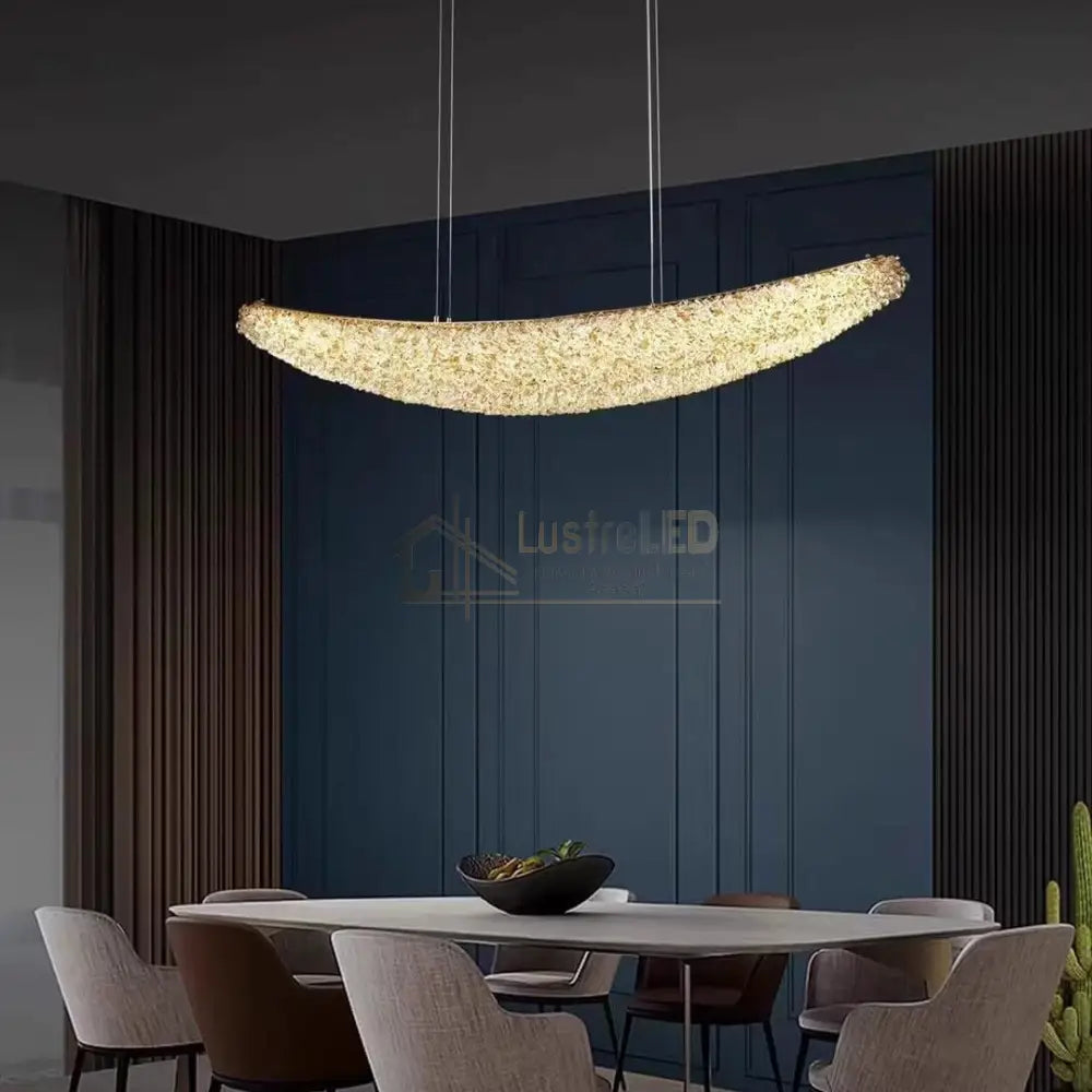 Lustra LED Suspendata Gondola Gold Cristal lustreled.ro