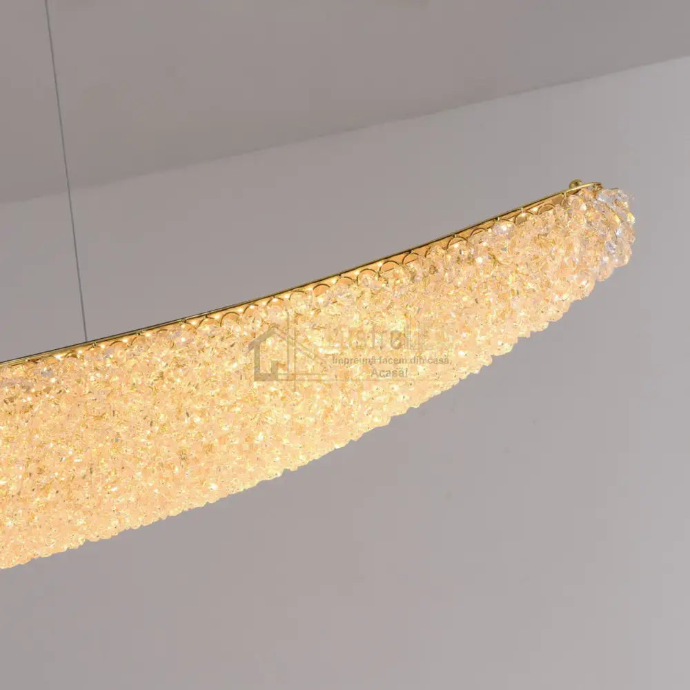 Lustra LED Suspendata Gondola Gold Cristal lustreled.ro