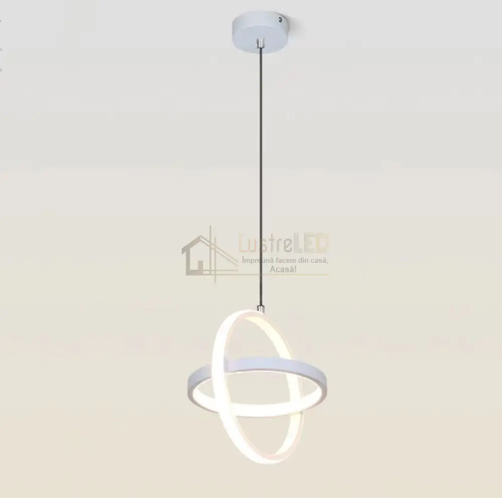 Lustra Led Suspendata 23W Infinity Ring White 3 Functii Led Ceiling Light