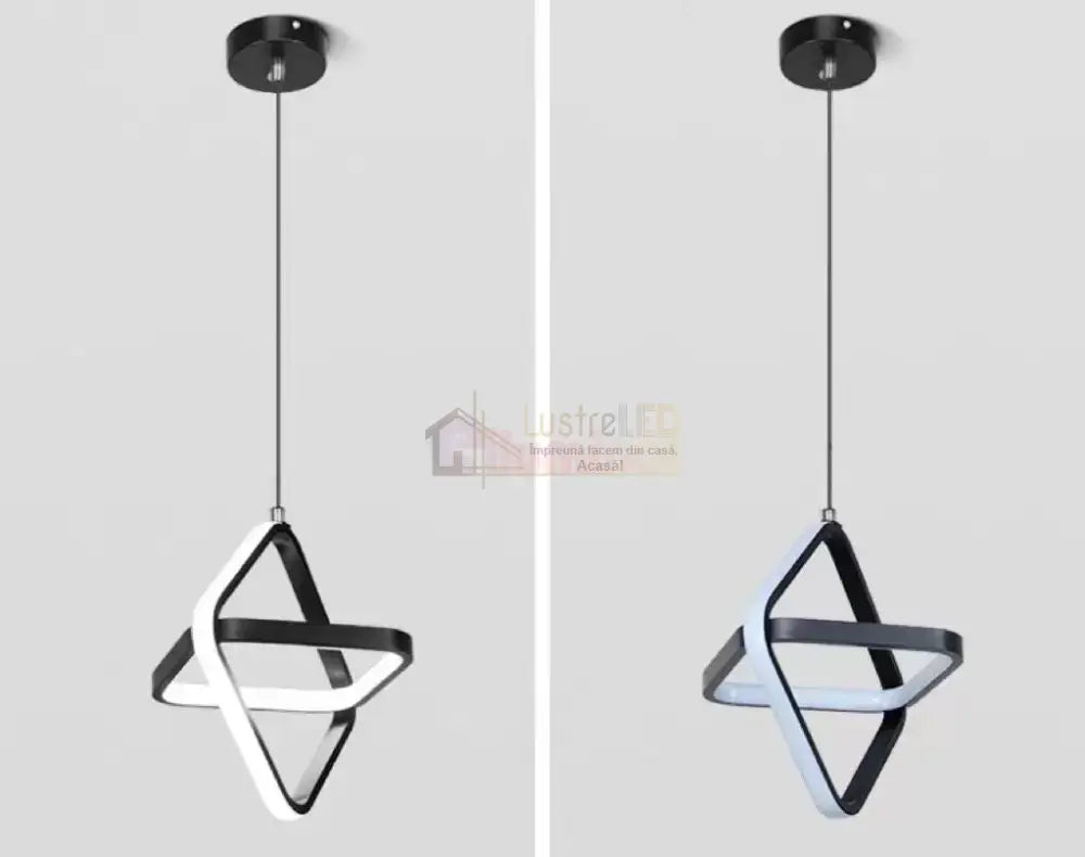 Lustra Led Suspendata 26W Infinity Square Black 3 Functii Led Ceiling Light