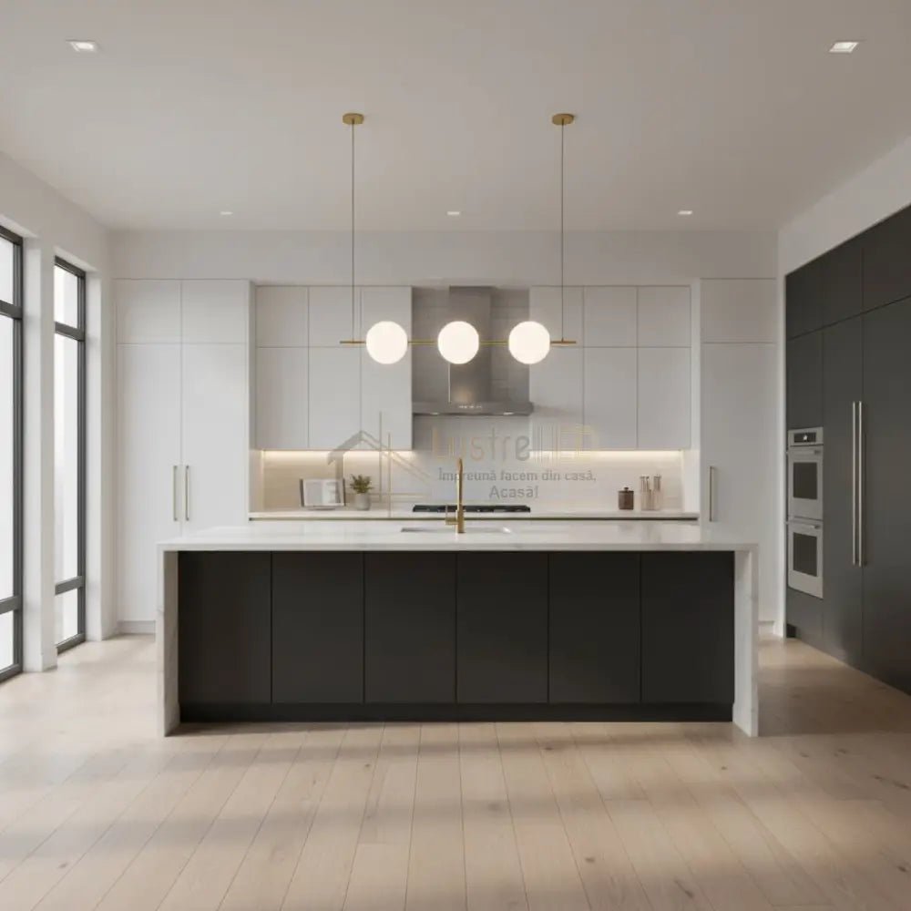 Lustra LED Suspendata KEZO Gold Echivalent 250W Telecomanda Chandeliers