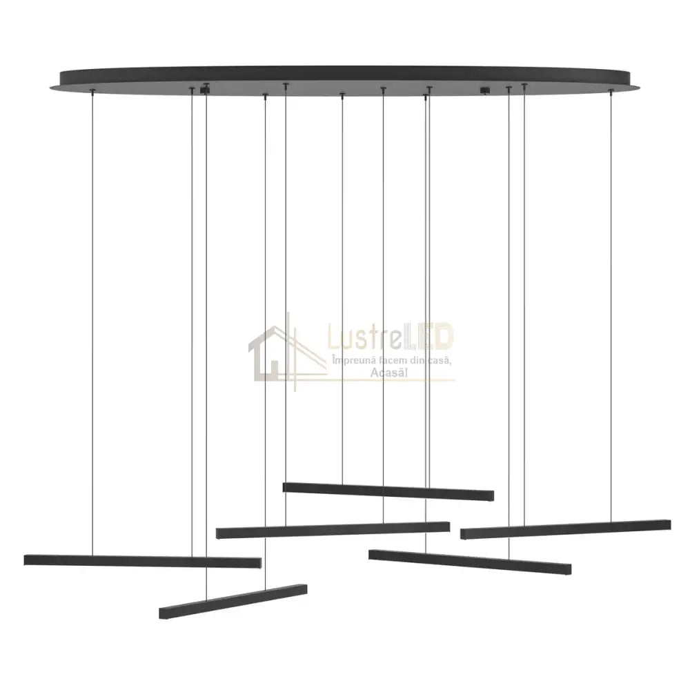 Lustra LED Suspendata Lines Black Echivalent 600W Eglo 39915 lustreled.ro