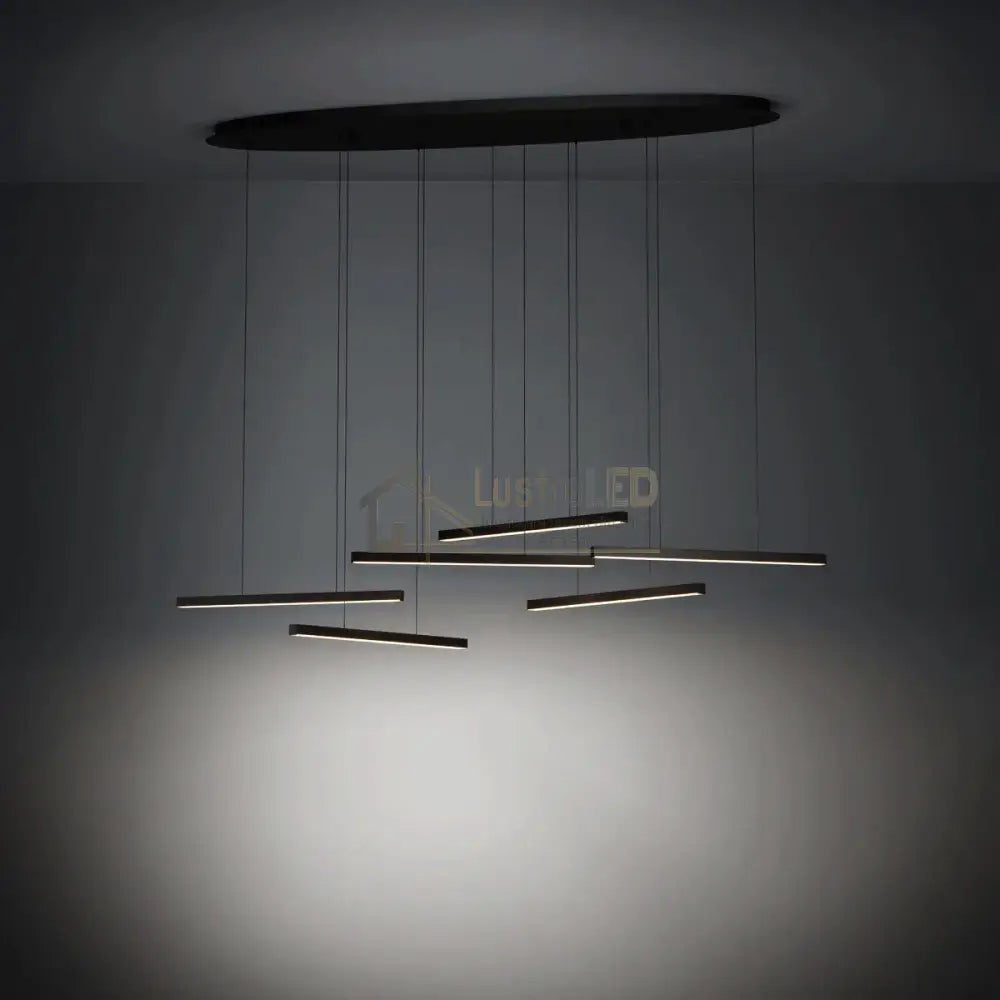 Lustra LED Suspendata Lines Black Echivalent 600W Eglo 39915 lustreled.ro
