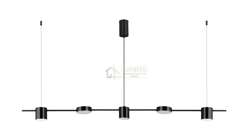 Lustra Led Suspendata Liniara Black Echivalent 400W 2369/5Bk Lighting Fixtures