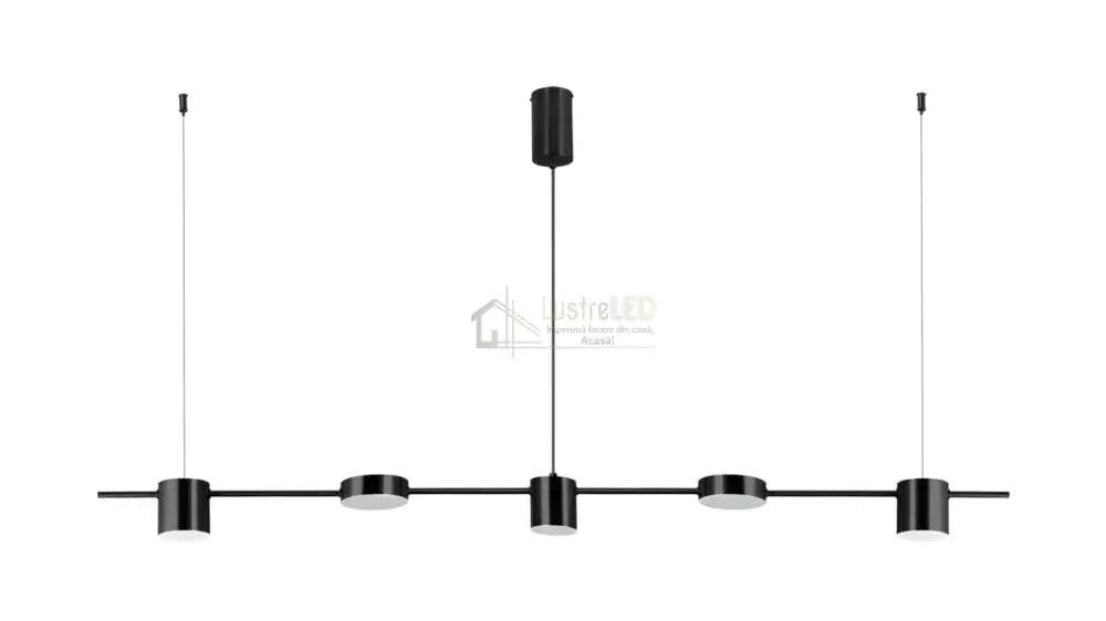 Lustra Led Suspendata Liniara Black Echivalent 400W 2369/5Bk Lighting Fixtures