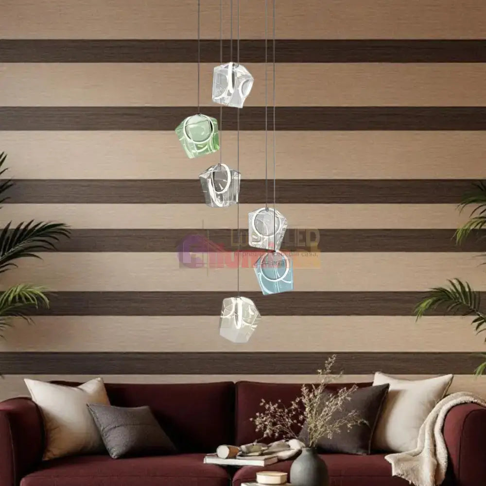 Lustra LED Suspendata Luxury Color Glass lustreled.ro