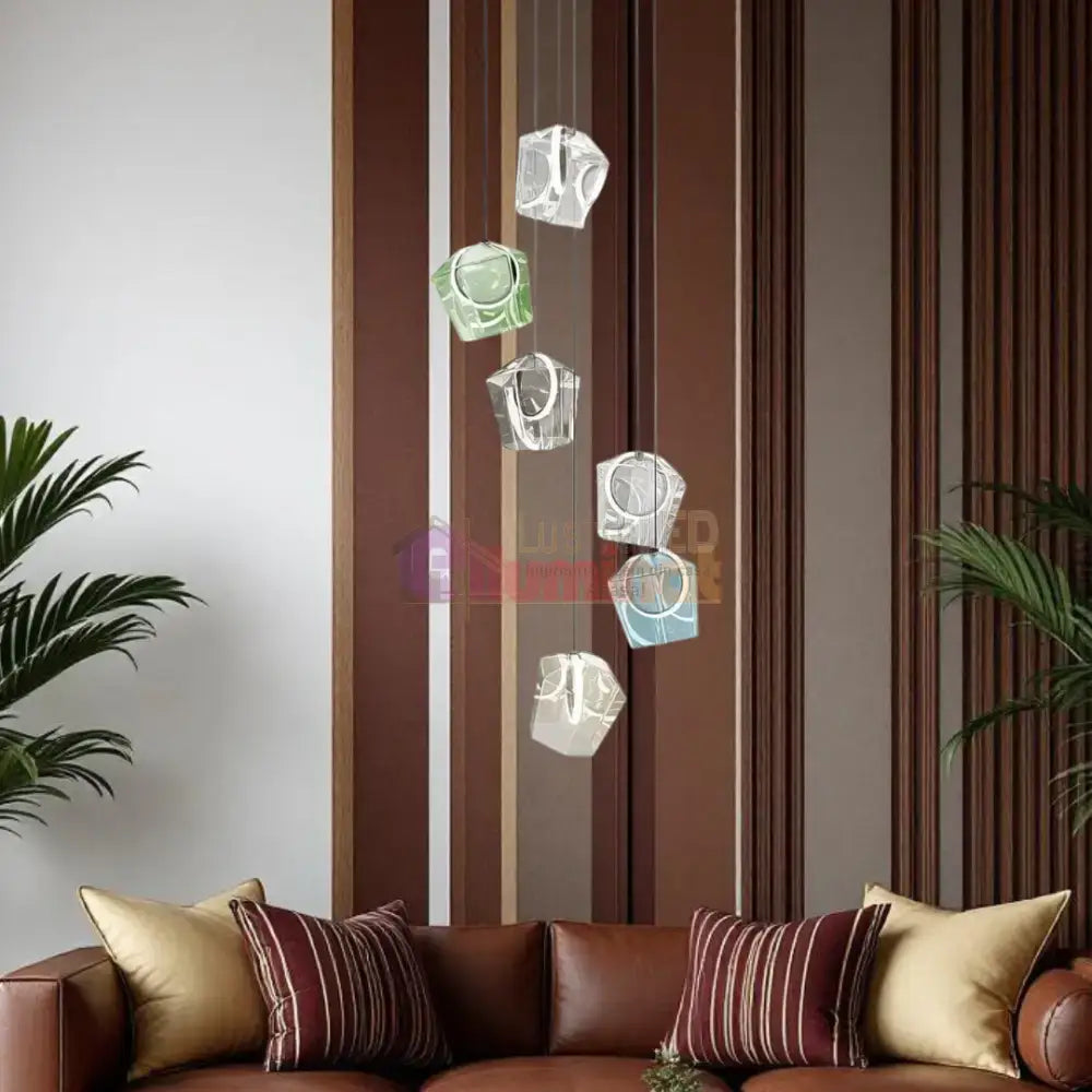 Lustra LED Suspendata Luxury Color Glass lustreled.ro