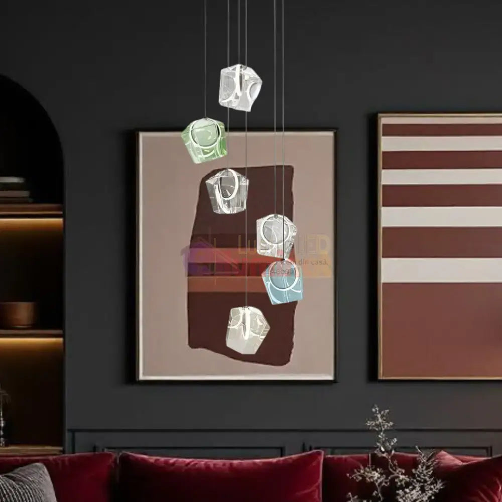Lustra LED Suspendata Luxury Color Glass lustreled.ro