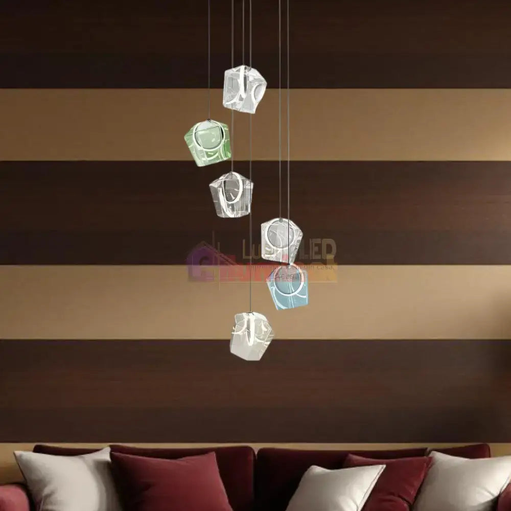 Lustra LED Suspendata Luxury Color Glass lustreled.ro