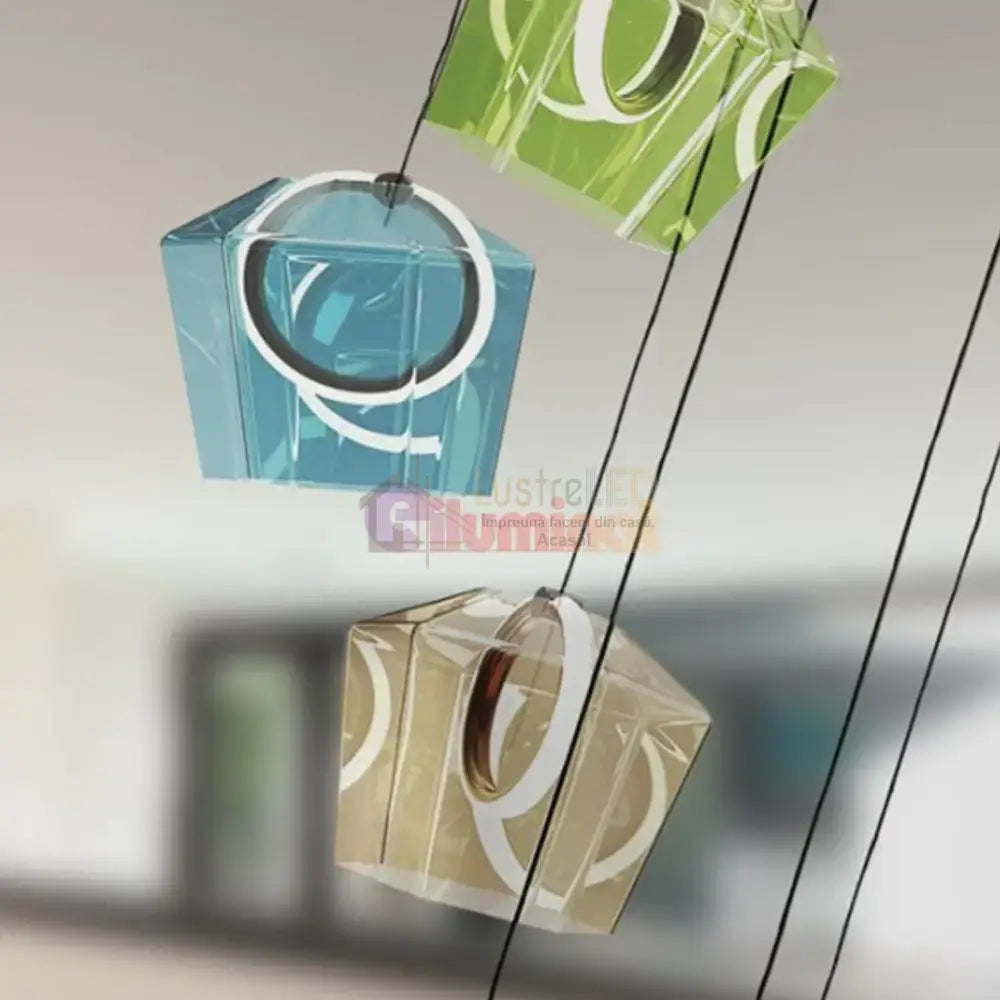 Lustra LED Suspendata Luxury Color Glass lustreled.ro
