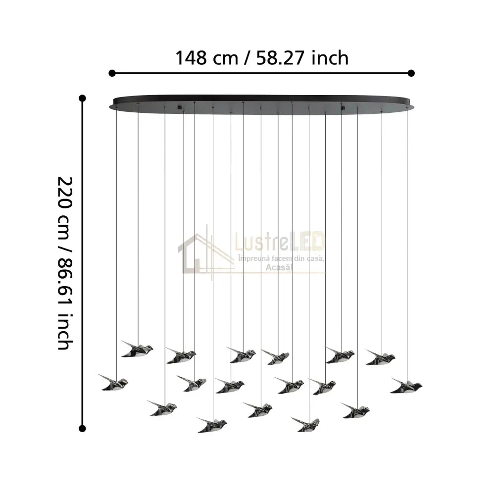 Lustra LED Suspendata Luxury PARATEBUENO Eglo 390353 lustreled.ro