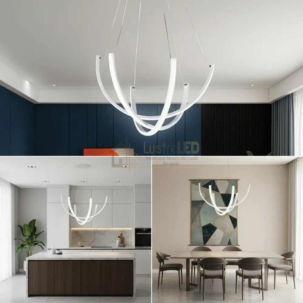 Lustra LED Suspendata NOVIQ Alba Echivalent 1220W Telecomanda ALBA Lighting Fixtures