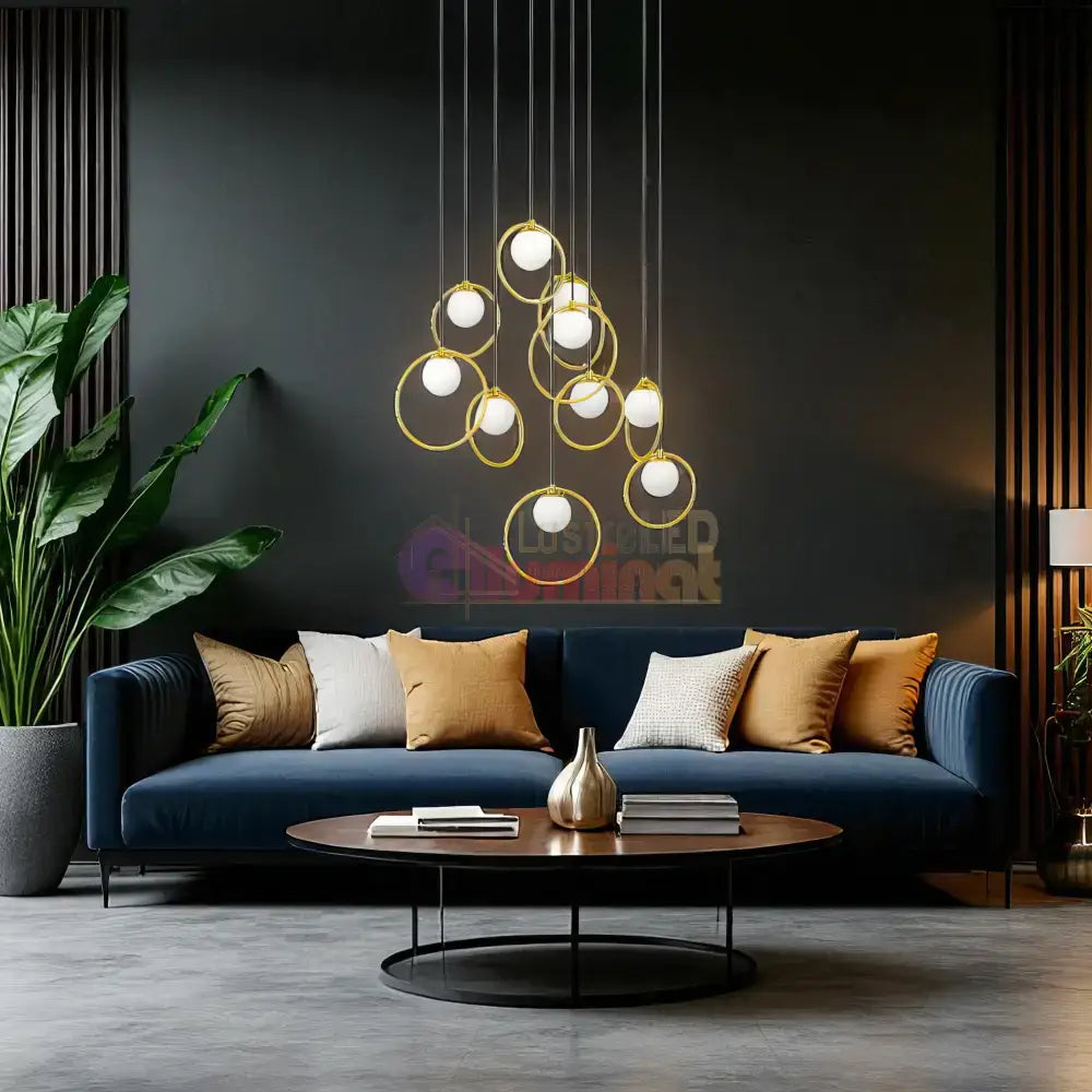 Lustra LED Suspendata SUSPORTOCOLOM Gold lustreled.ro
