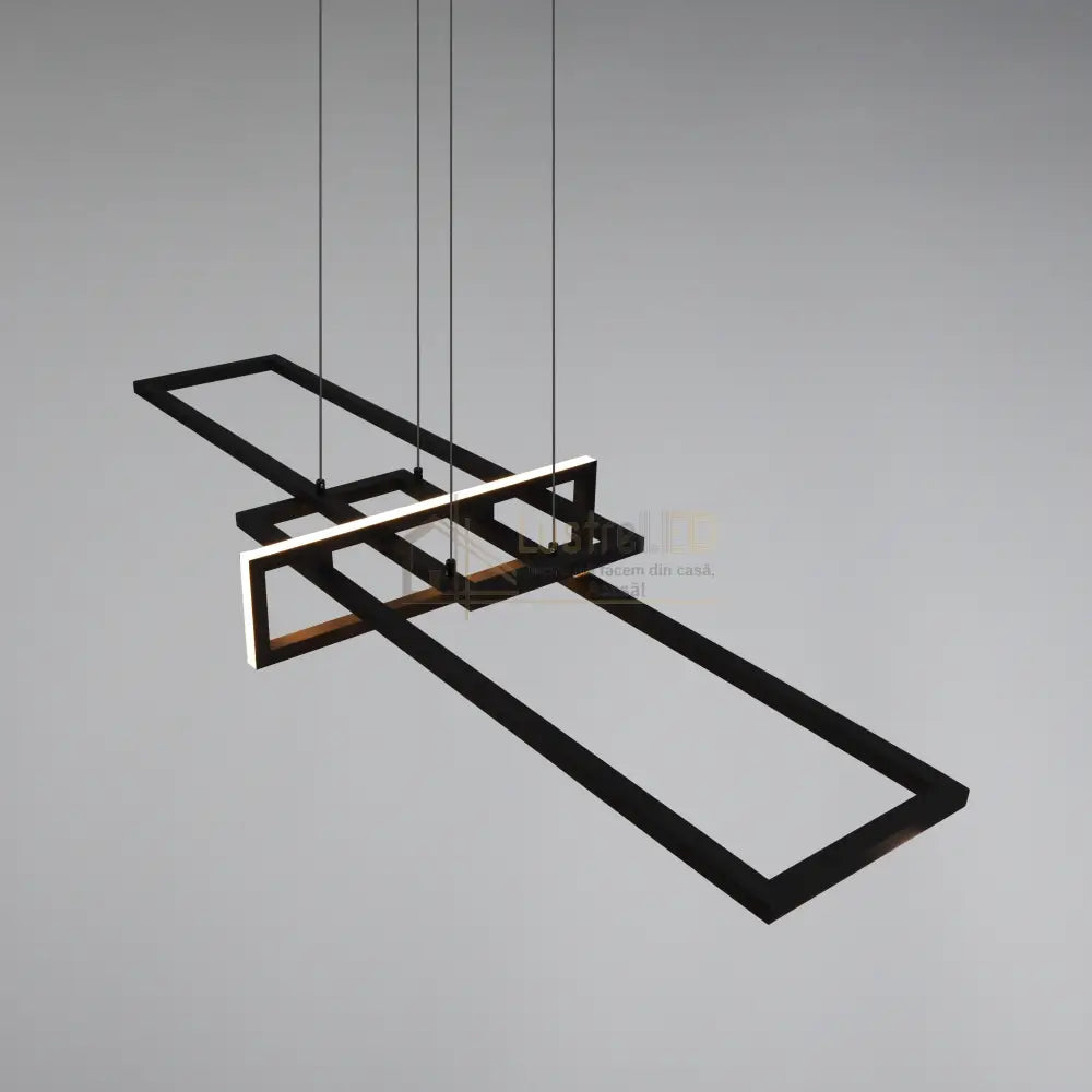 Lustra LED Neagra 34W Suspendata LumaEdge lustreled.ro