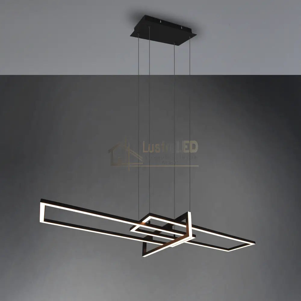 Lustra LED Neagra 34W Suspendata LumaEdge lustreled.ro