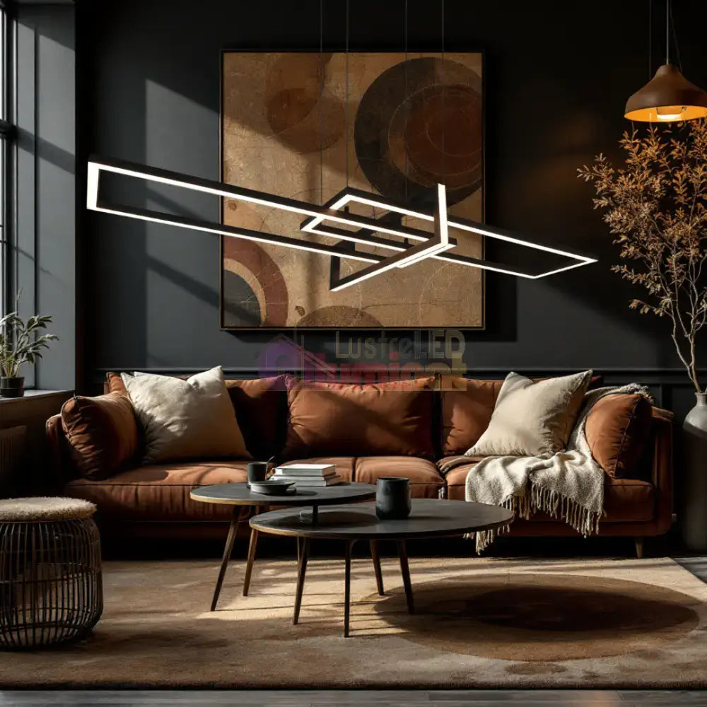 Lustra LED Neagra 34W Suspendata LumaEdge lustreled.ro