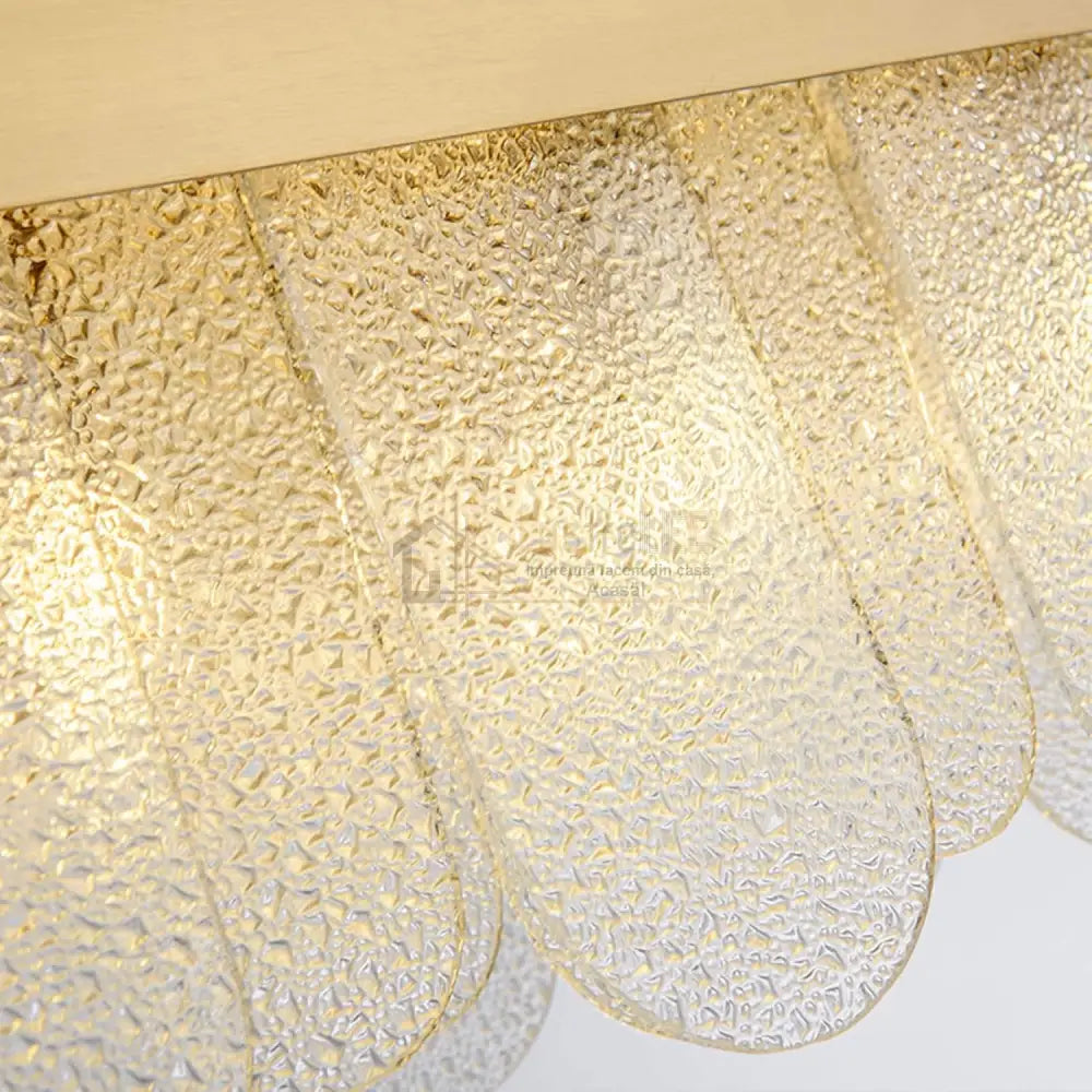 Lustra Led Suspendata Queen Gold Cristal 80X30Cm Ceiling Light Fixtures