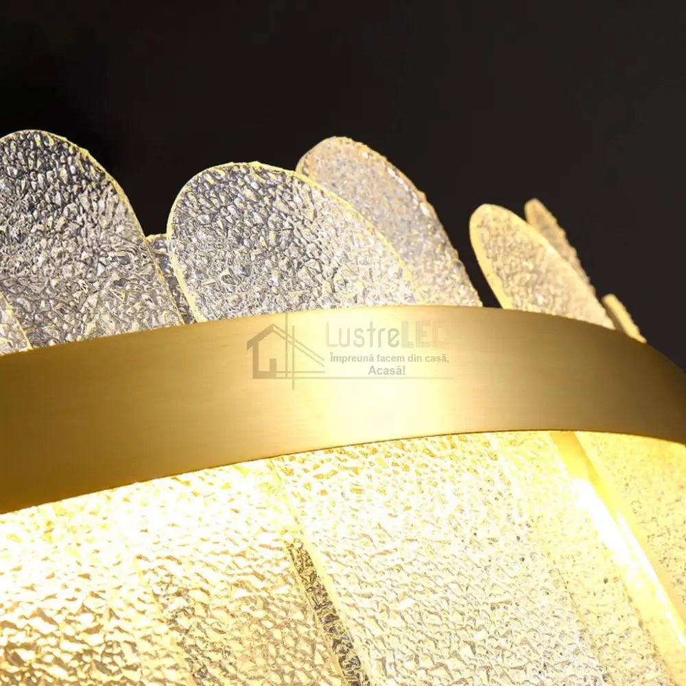 Lustra Led Suspendata Queen Gold Cristal Ceiling Light Fixtures