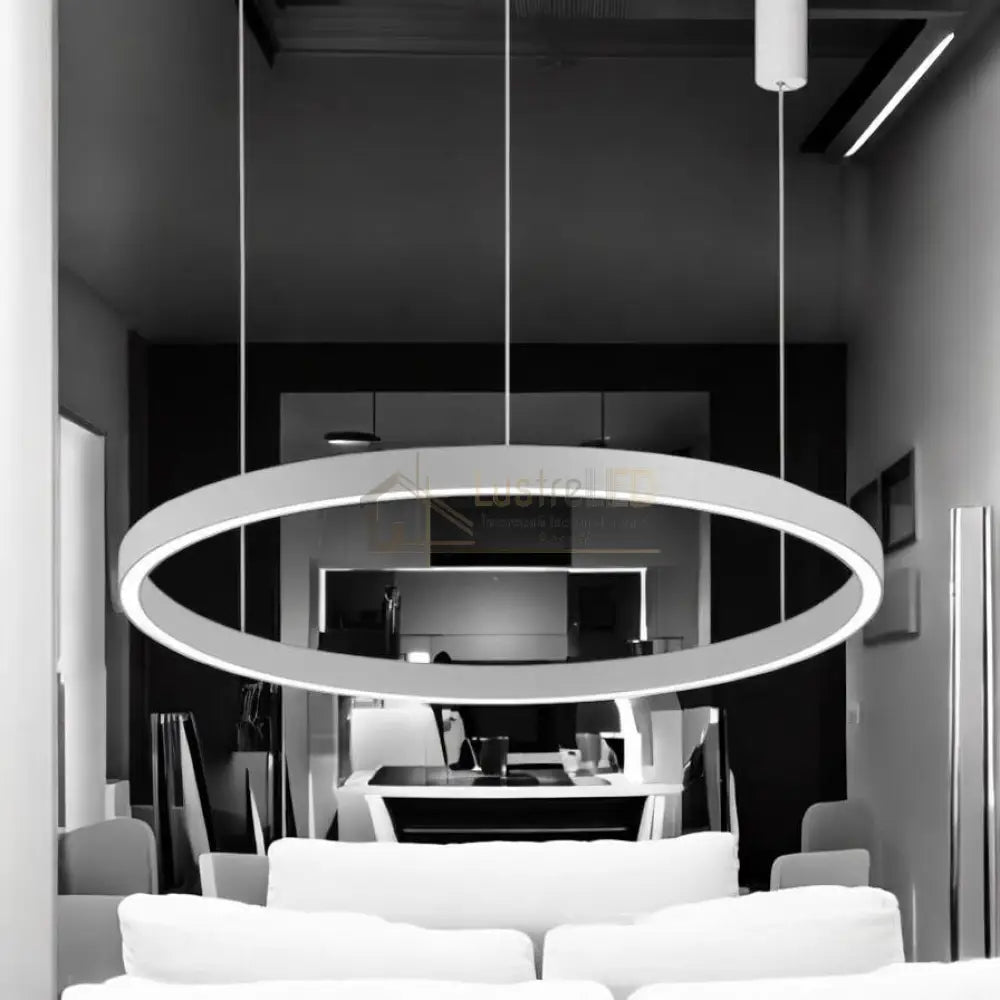 Lustra LED Suspendata TULLIO 60cm White 1 Segment Echivalent 300W lustreled.ro