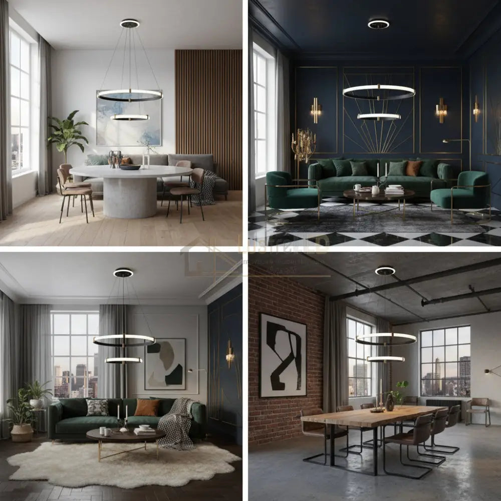 Lustra LED Suspendata ZENO Black Echivalent 250W Telecomanda NEAGRA Lighting Fixtures