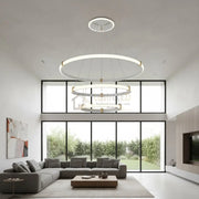 Lustra LED Suspendata ZENO White 3 Segmente Echivalent 400W Telecomanda ALBA Lighting Fixtures