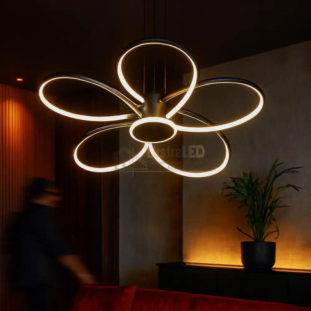 Lustra LED Suspendata ZUVY Black Echivalent 1400W NEAGRA Lighting Fixtures