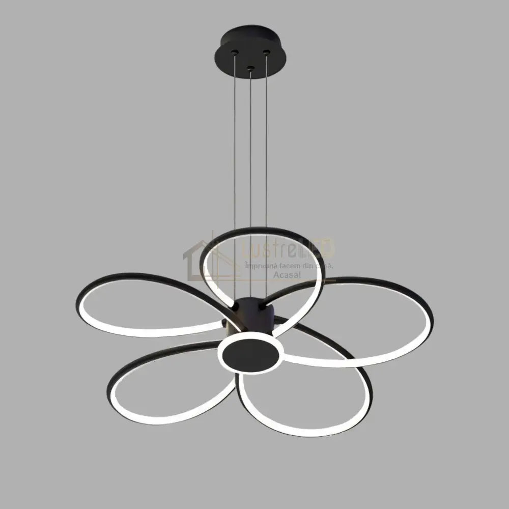 Lustra LED Suspendata ZUVY Black Echivalent 1400W NEAGRA Lighting Fixtures