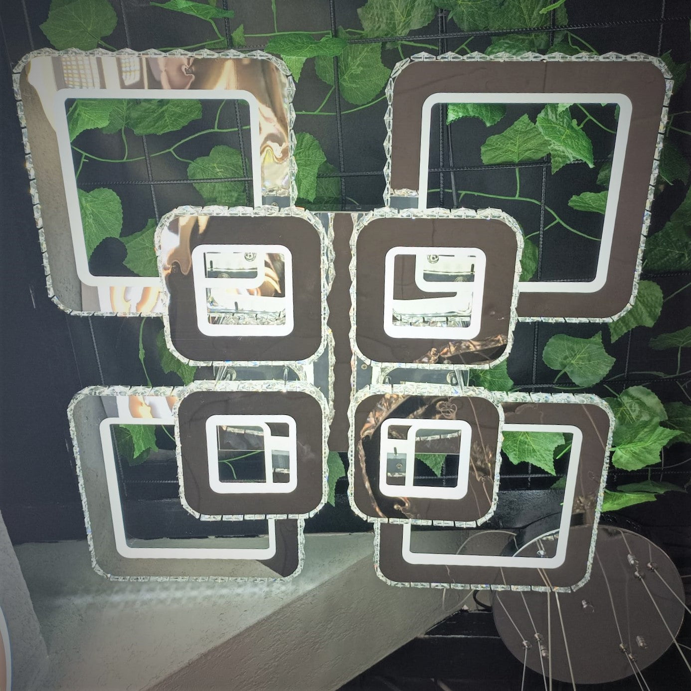 Lustra LED 4+4 Square Cristal Chrome Super RGB Echivalent 1000W