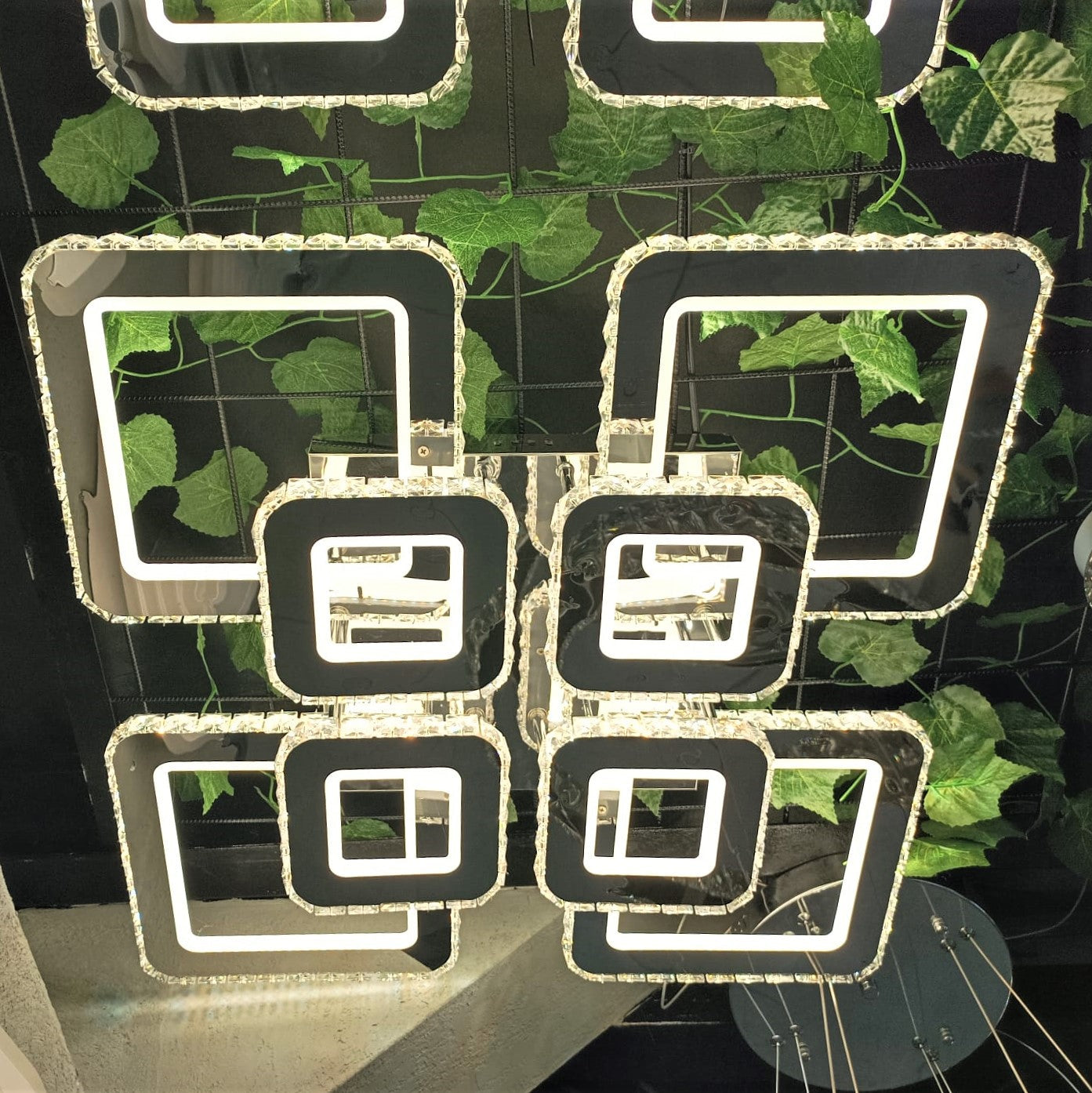 Lustra LED 4+4 Square Cristal Chrome Super RGB Echivalent 1000W