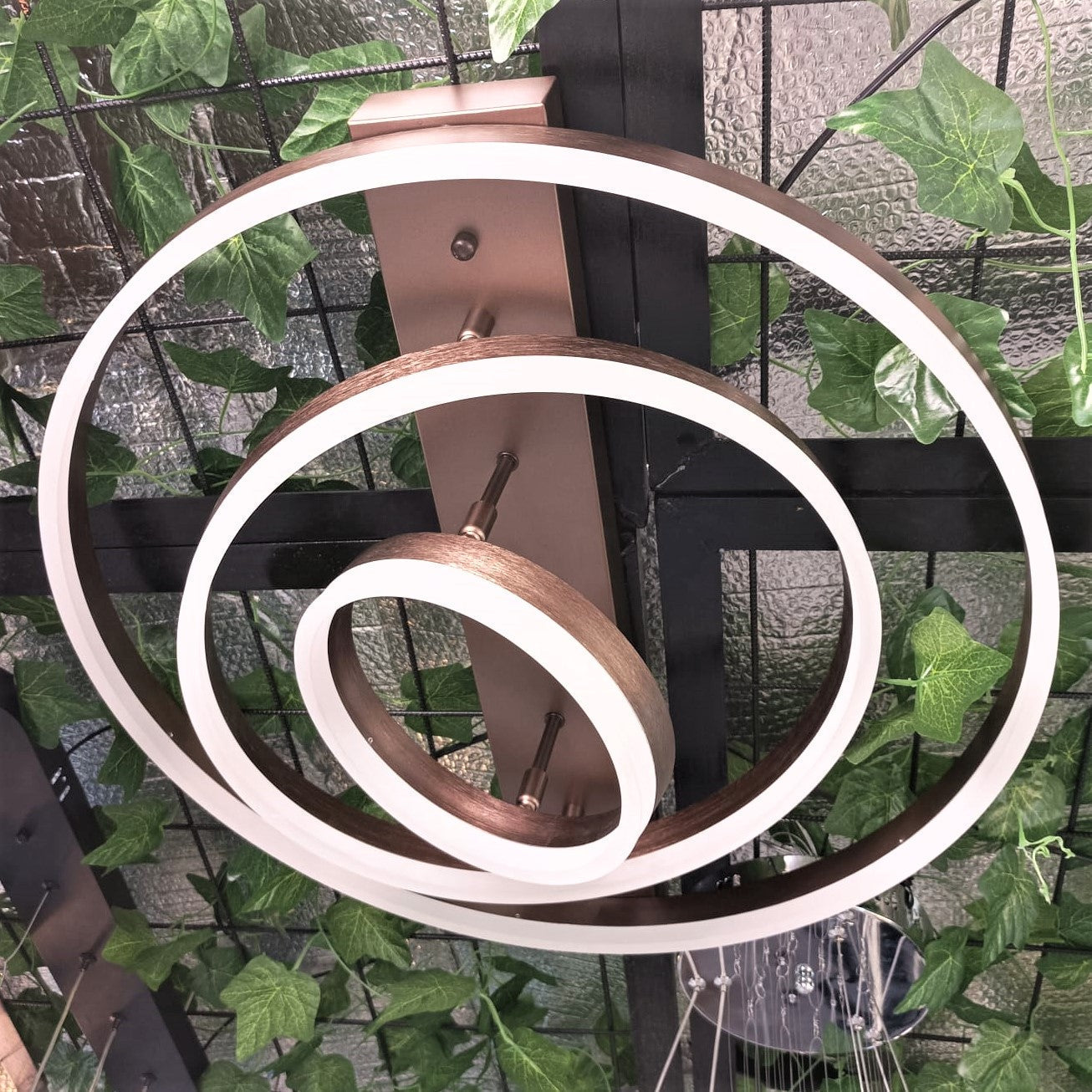 Lustra LED Brown 3 Rings Reglabile Echivalent 800W Telecomanda