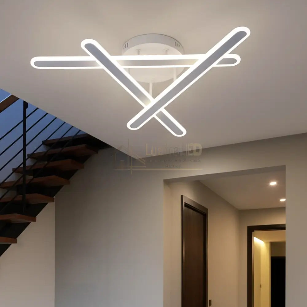 Lustra LED Tenzo Alba 3 Linii Echivalent 400W Telecomanda lustreled.ro