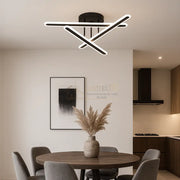 Lustra LED Tenzo Neagra 3 Linii Echivalent 400W Telecomanda lustreled.ro