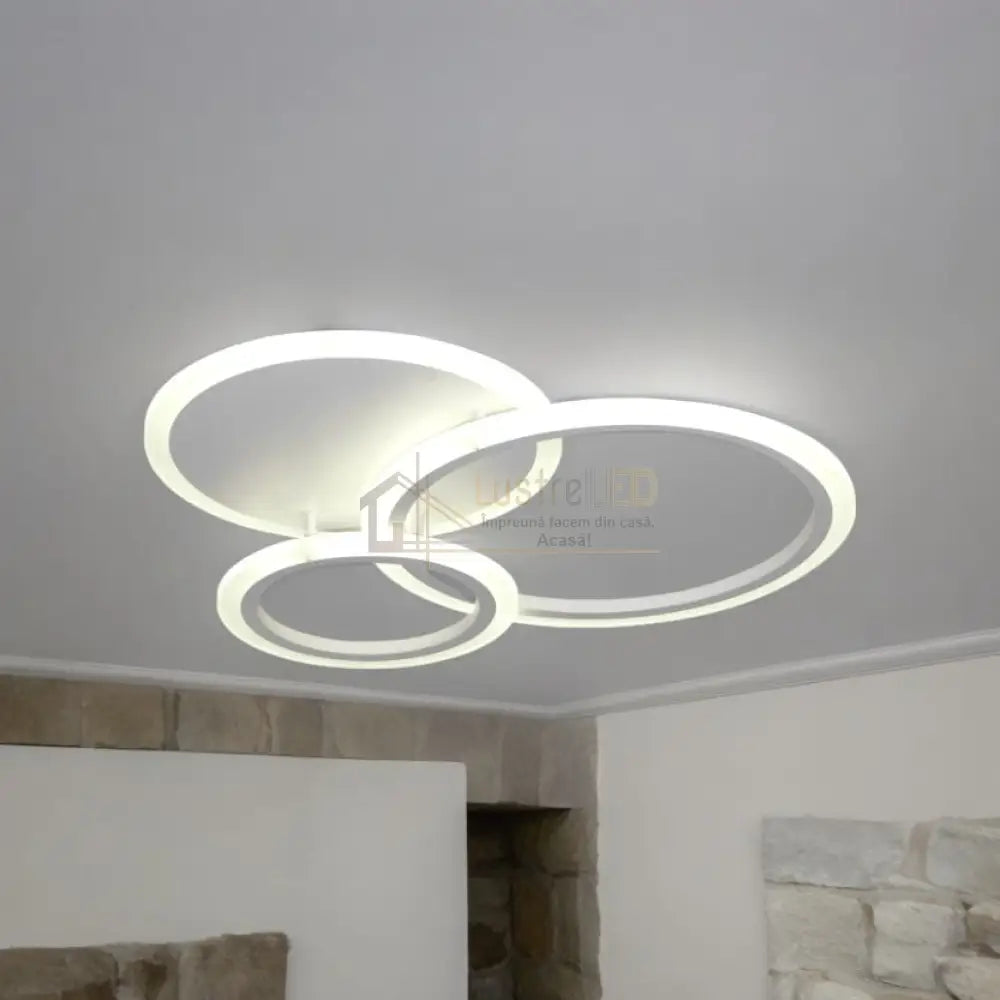 Lustra Led 88W Two Circle Design Telecomanda Echivalent 400W Lighting Fixtures