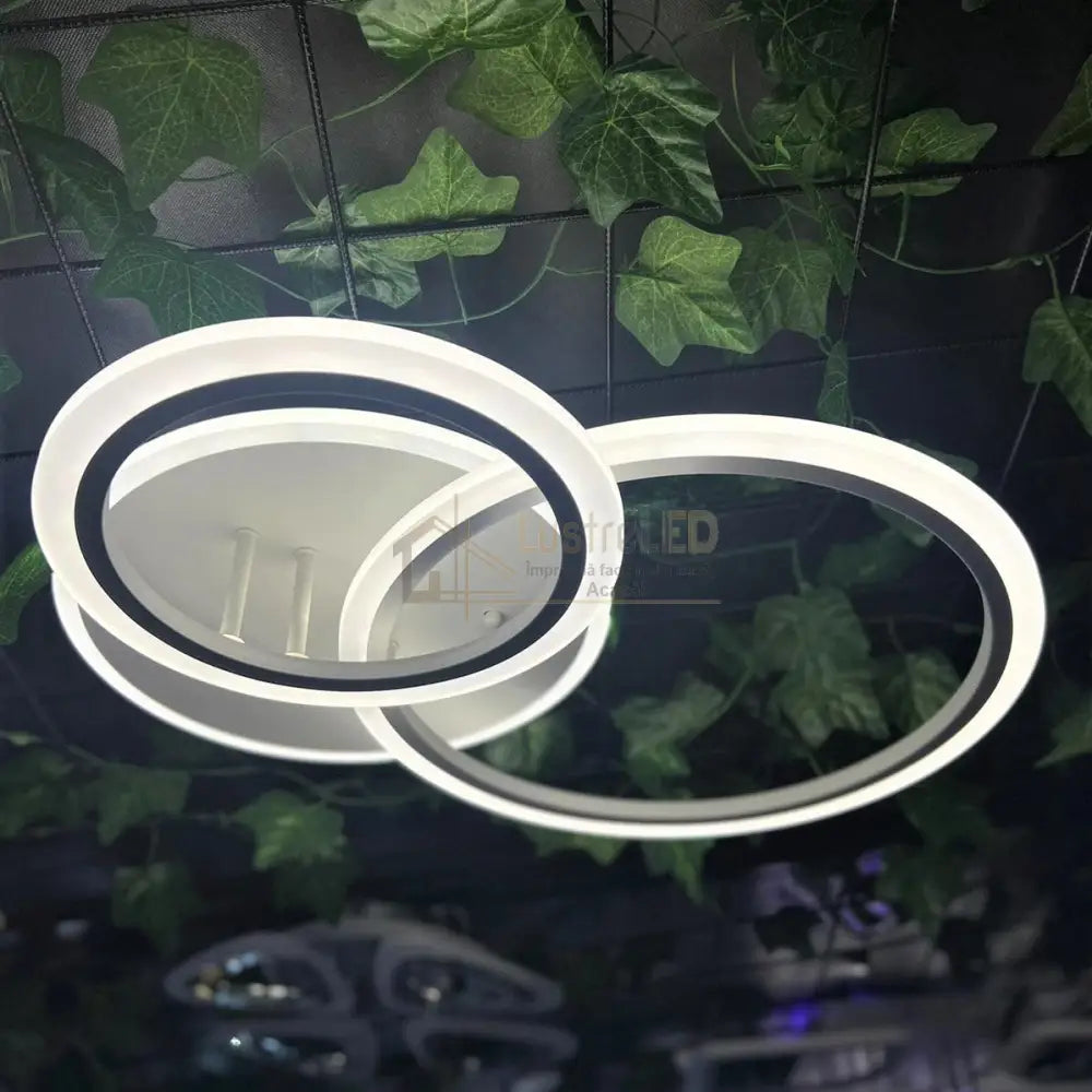 Lustra Led 88W Two Circle Design Telecomanda Echivalent 400W Lighting Fixtures