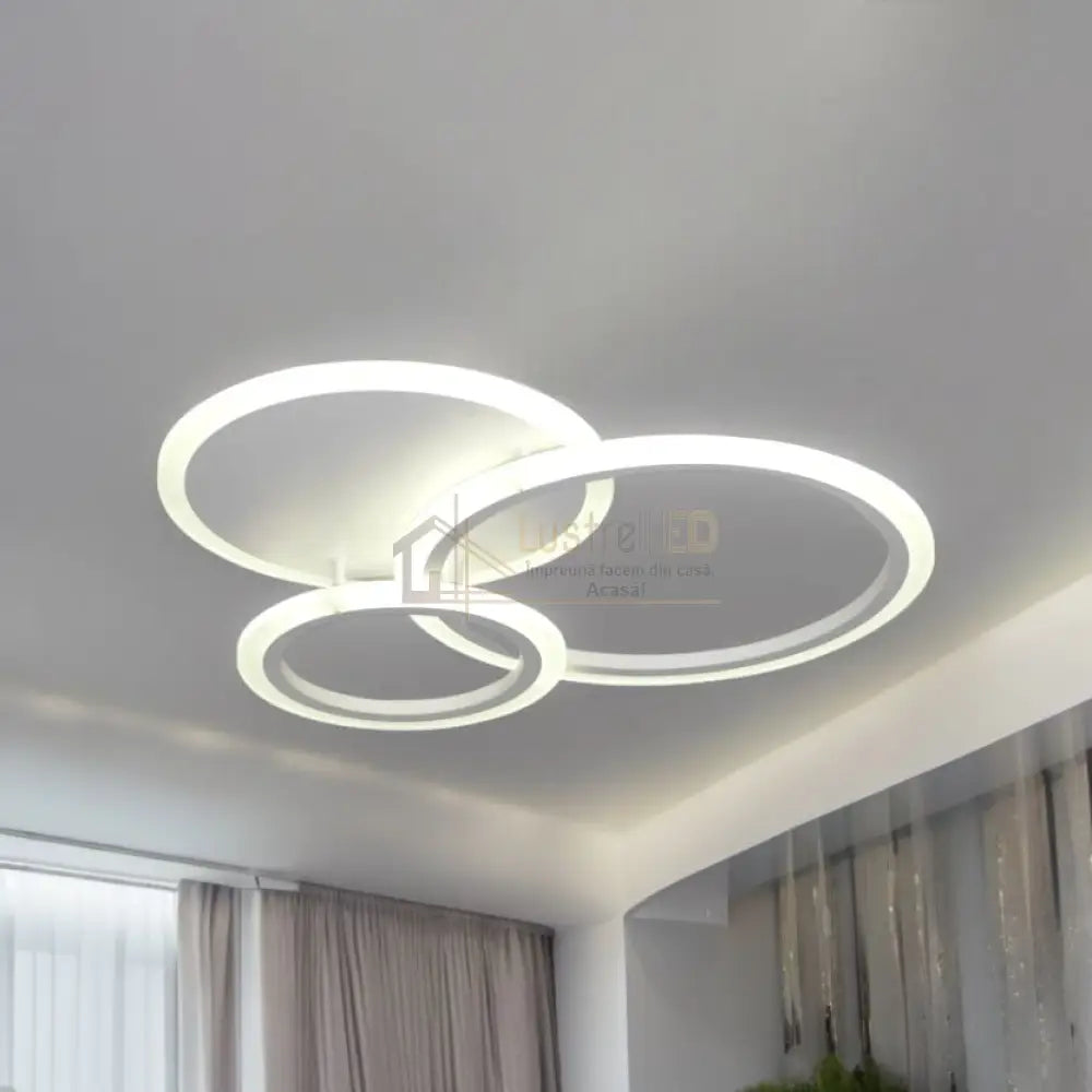 Lustra Led 88W Two Circle Design Telecomanda Echivalent 400W Lighting Fixtures