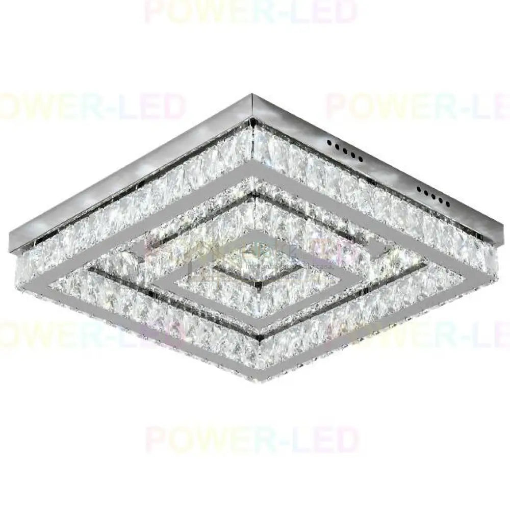 Lustra Led 112W Two Square Cristal Telecomanda Chandeliers Crystal