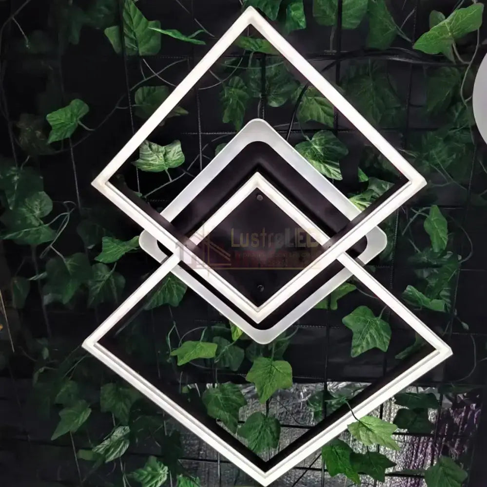 Lustra Led 160W Two Square Design Maro Telecomanda Lighting Fixtures