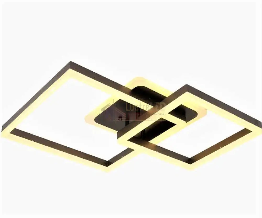 Lustra Led 160W Two Square Design Maro Telecomanda Lighting Fixtures