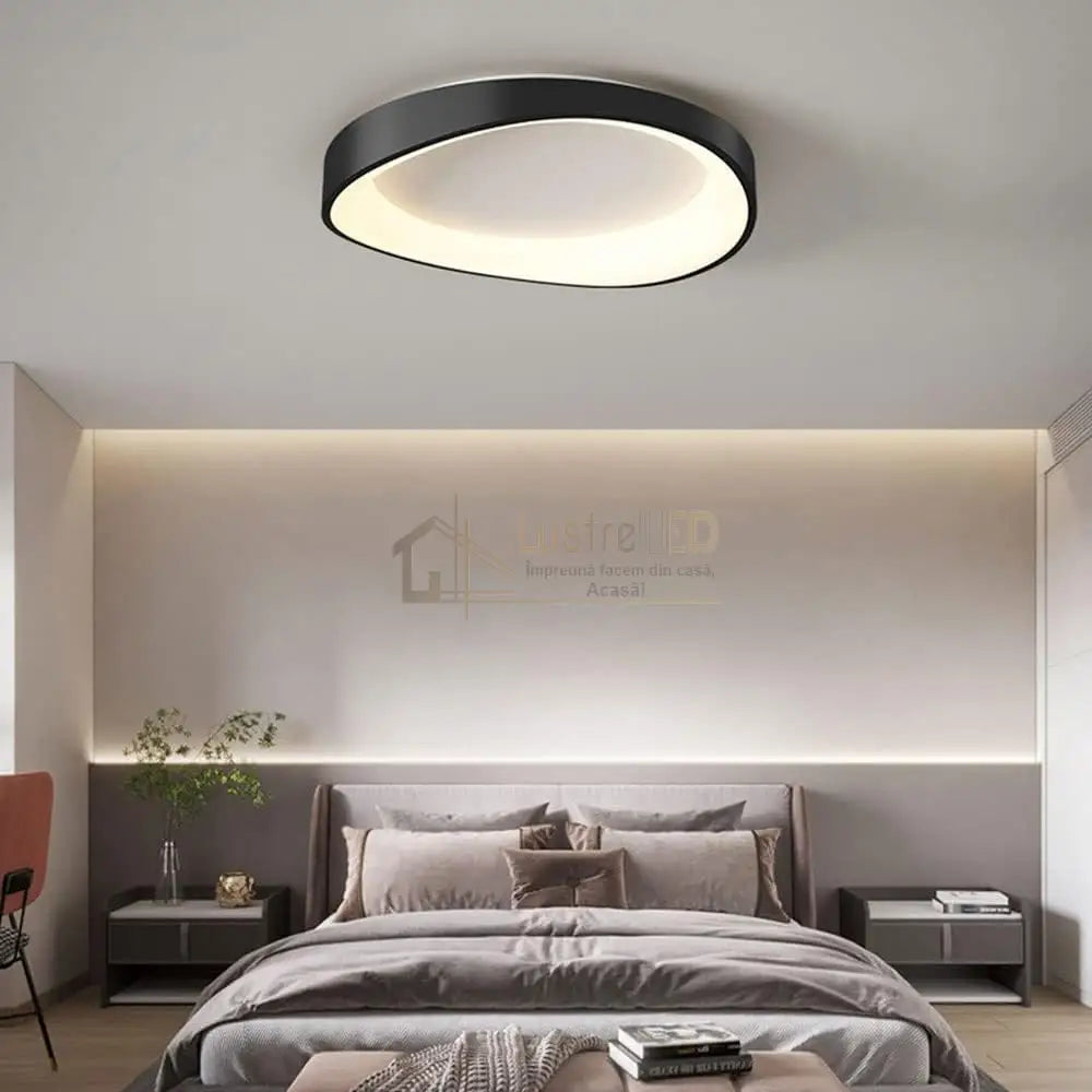 Lustra LED Valente Black Echivalent 600W Telecomanda lustreled.ro