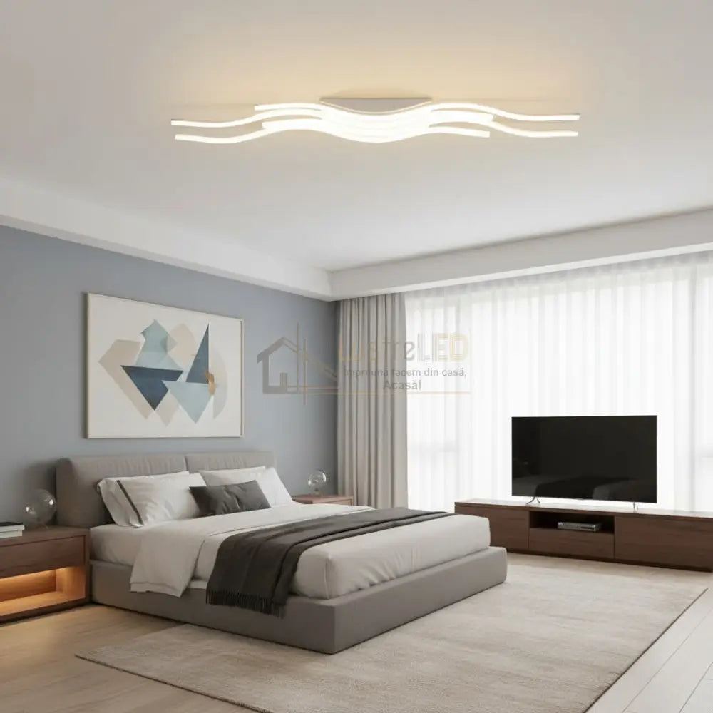 Lustra LED VECTRA White Echivalent 700W Telecomanda Chandeliers